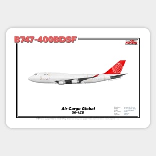 Boeing B747-400BDSF - Air Cargo Global (Art Print) Sticker